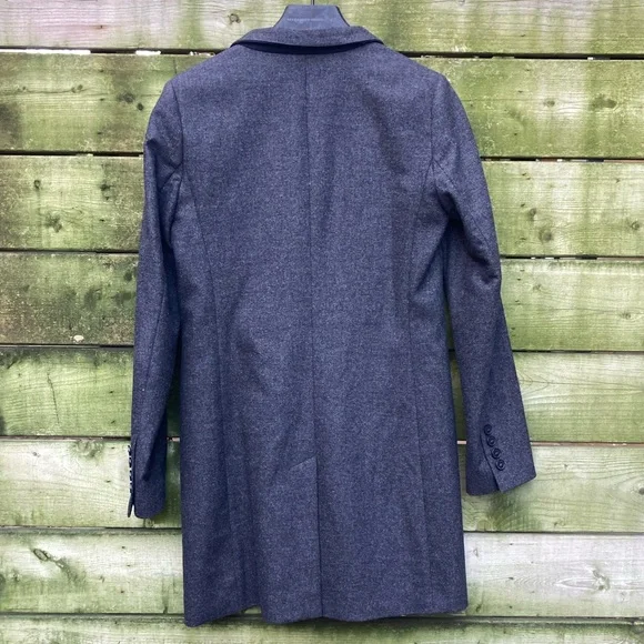 JUDITH & CHARLES grey long wool coat, size 2 - Picture 5 of 7